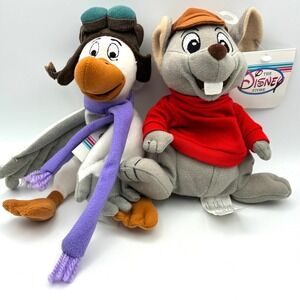 Disney Store The Rescuers Orville and Bernard Bean Bag Plush 8" Toy Lot Vintage